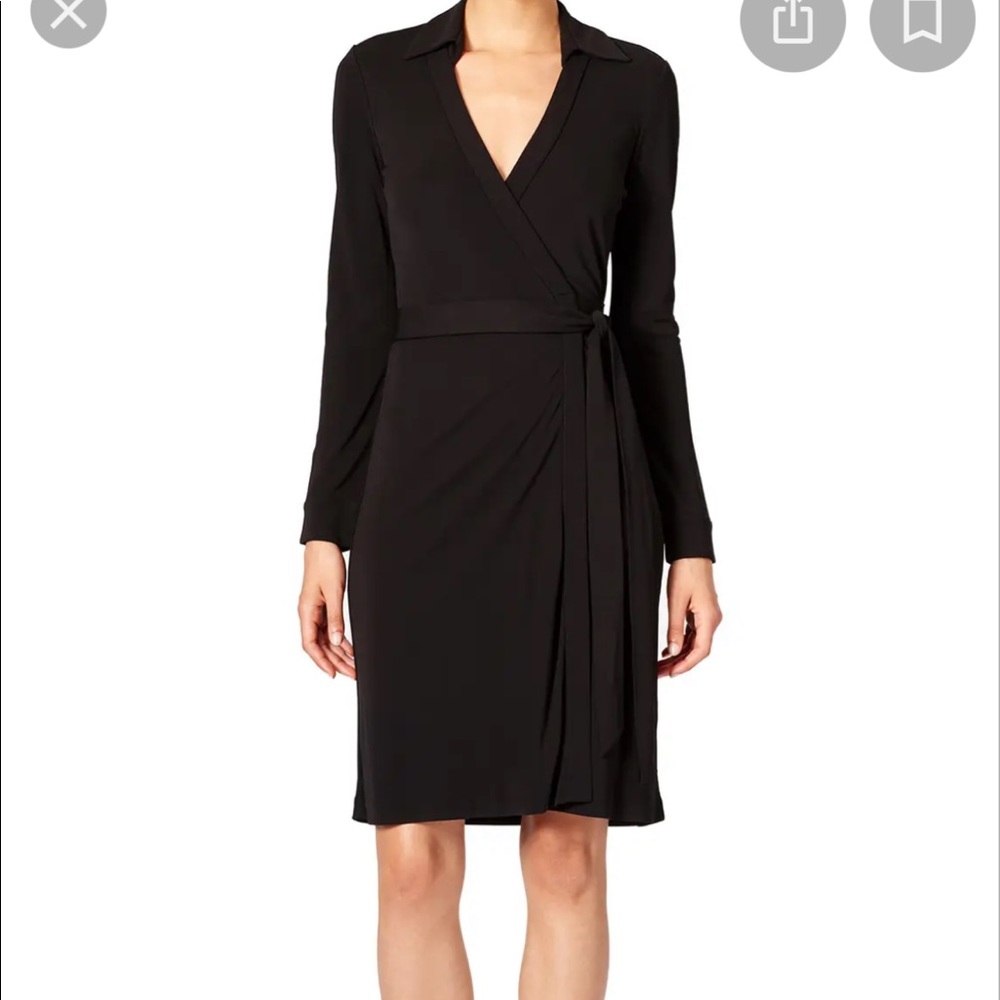 Classic black DVF wrap dress NWT